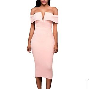 Sexy Pink Midi Dress